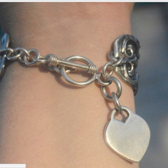 Goddess Cherubs Antique Sterling Silver Bracelet - Picture 6 of 6